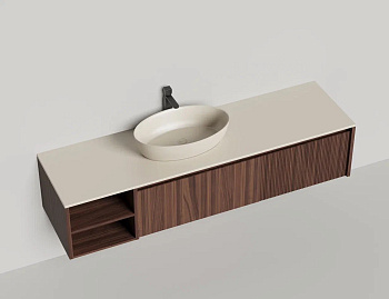 Подвесная тумба Domino 1800, шпон, с открытой полкой