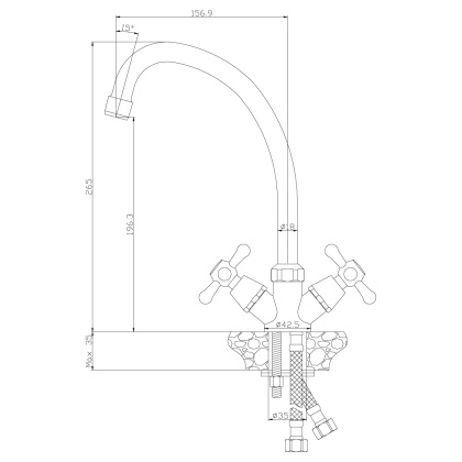 Смеситель Rossinka Y02-71 для кухни