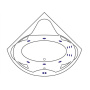 Ванна EXCELLENT Konsul 150x150 "LINE" (бронза) Ванна EXCELLENT Konsul 150x150 "LINE" (бронза)