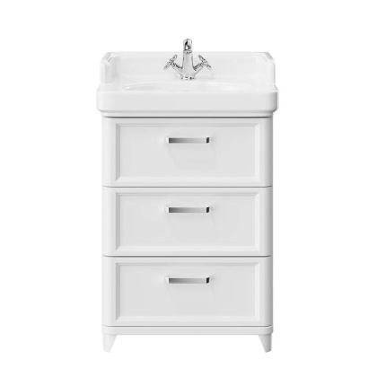 PO.M.60.3\WHT Тумба POMPEI напольная с 3 ящиками 60, белая глянцевая PO.M.60.3\WHT Тумба POMPEI напольная с 3 ящиками 60, белая глянцевая