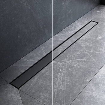 W01SC-U11-090-04BM MasterFlow Трап для душа линейный универс затвор Tile 90см цвет черн мат W01SC-U11-090-04BM MasterFlow Трап для душа линейный универс затвор Tile 90см цвет черн мат