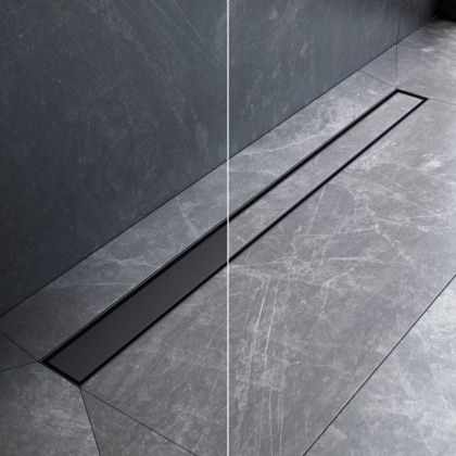 W01SC-U11-090-04BM MasterFlow Трап для душа линейный универс затвор Tile 90см цвет черн мат W01SC-U11-090-04BM MasterFlow Трап для душа линейный универс затвор Tile 90см цвет черн мат