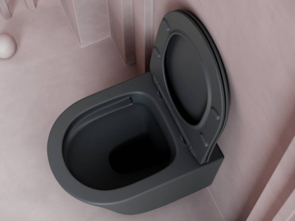 Подвесной унитаз Balearica Rimless (цвет Темный Антрацит Матовый) Подвесной унитаз Balearica Rimless (цвет Темный Антрацит Матовый)