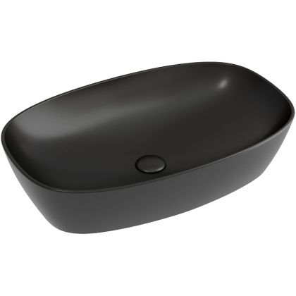 Умывальник чаша накладная овальная (цвет Черный Матовый) Element 600*380*138мм