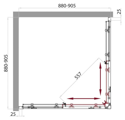 Душевой уголок BelBagno SELA-A-2-90-P-Cr Душевой уголок BelBagno SELA-A-2-90-P-Cr