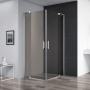 Душевой уголок Cezares SLIDER-A-2-70/80-BR-NERO стекло бронзовое, профиль черный матовый Душевой уголок Cezares SLIDER-A-2-70/80-BR-NERO стекло бронзовое, профиль черный матовый
