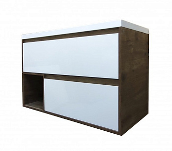 Тумба подвесная под умывальник Monaсo Wood 1000х480 2 ящика (ШхГхВ) 998х476х607