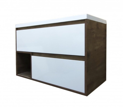 Тумба подвесная под умывальник Monaсo Wood 1000х480 2 ящика (ШхГхВ) 998х476х607