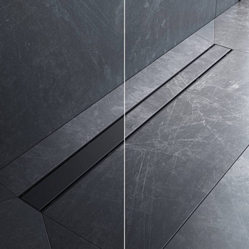 W02SC-U11-090-04BM PrimeFlow Трап для душа линейный универс затвор Tile 90см цвет черн мат