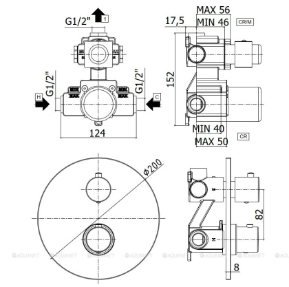 Смеситель для душа Paffoni Light LIQ013NO (с внутренней частью) Смеситель для душа Paffoni Light LIQ013NO (с внутренней частью)
