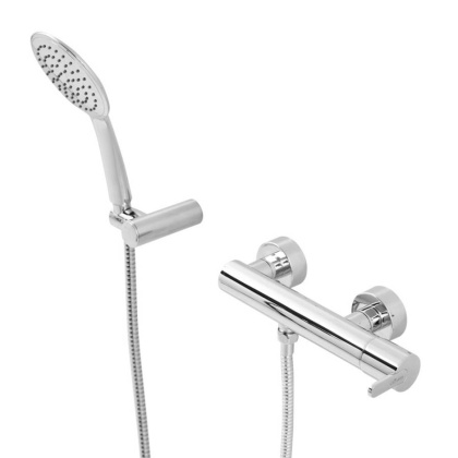 LEAF-D-MM Смеситель для душа однорычажный в комплекте с ручным душем, шлангом и держателем Исполнение: Матовый хром 