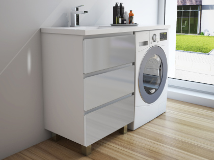 Комплект мебели Dallas Luxe 1050х482 левосторонний напольный 3 ящика  (ШхГхВ)  408х476х860 Комплект мебели Dallas Luxe 1050х482 левосторонний напольный 3 ящика  (ШхГхВ)  408х476х860