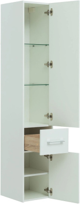 Шкаф-пенал Aquanet Августа белый (ручки хром) Шкаф-пенал Aquanet Августа белый (ручки хром)