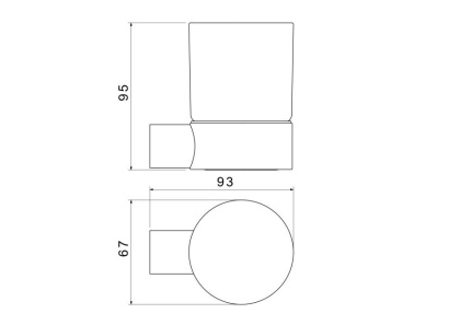 Стакан с держателем AQUATEK, матовый черный AQ4404MB ЛИРА