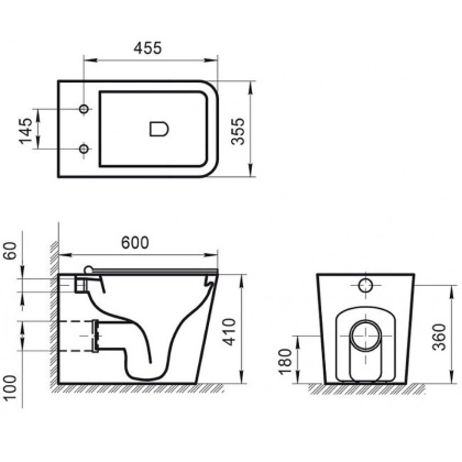 Чаша приставного унитаза Belbagno ARDENTE-R BB003CBR Чаша приставного унитаза Belbagno ARDENTE-R BB003CBR