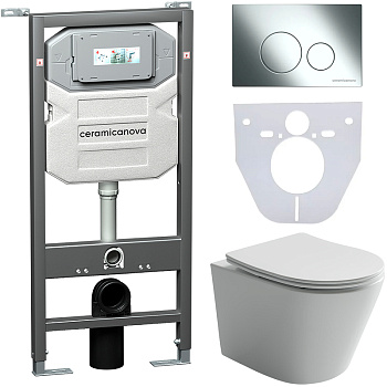 Сет 4 в 1 Инсталляция с кнопкой+унитаз+шумоизоляция