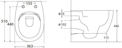 Чаша подвесного унитаза Allen Brau Fantasy 4.11004.AN антрацит Чаша подвесного унитаза Allen Brau Fantasy 4.11004.AN антрацит