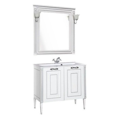 Мебель для ванной Aquanet Паола 90 белый/серебро (литьевой мрамор) Мебель для ванной Aquanet Паола 90 белый/серебро (литьевой мрамор)