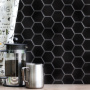 Керамическая мозаика, Hexagon Small Black Matt 51x59, Geometry