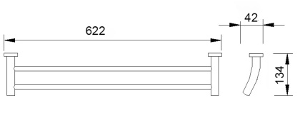 Полотенцедержатель двойной 60 см. RUSH Victoria (VI71532)