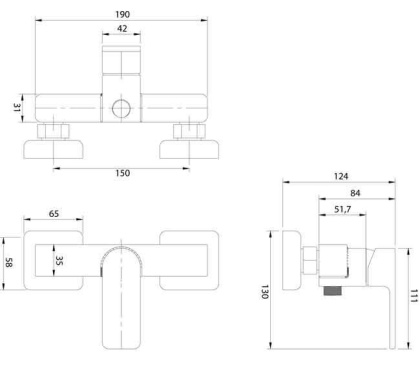 Смеситель для душа OMNIRES BARETTI BA7840CR (хром)
