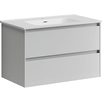 Тумба подвесная SANCOS Cento 790х450х500, c двумя ящиками оснащенными доводчиками, белый глянец, арт. CN80W