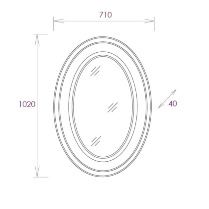 Зеркало Onika Адель 70 белое, с LED подсветкой, овальное Зеркало Onika Адель 70 белое, с LED подсветкой, овальное