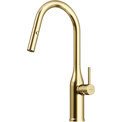 Смеситель для кухни SANCOS Grand с вытяжным изливом, цвет брашированное золото, арт. SC4002BG