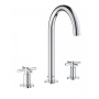 Смеситель GROHE Atrio New двухвентильный для раковины на 3 отверстия, монтаж на бортик, хром (20008003)