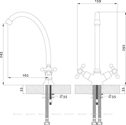 Смеситель Rossinka G02-71 для кухни