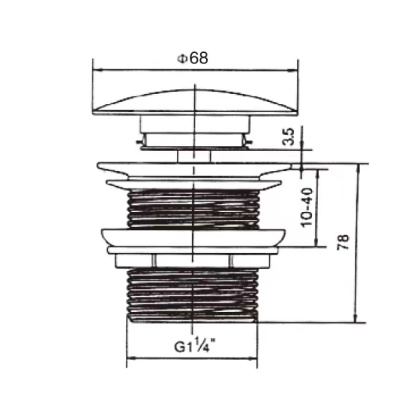 Донный клапан с керамической крышкой Vincea DBS-316, белая крышка, без перелива Донный клапан с керамической крышкой Vincea DBS-316, белая крышка, без перелива
