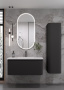 OVALE 1 полка рифленая 100CM АНТРАЦИТ тумба + раковина OV1110101-100 Boheme