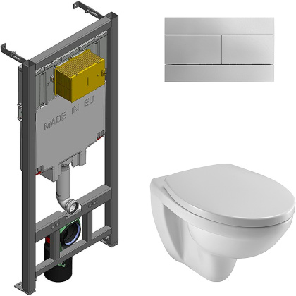 Комплект Jacob Delafon унитаз с инсталляцией и кнопкой Patio, E21734RU-00, шт