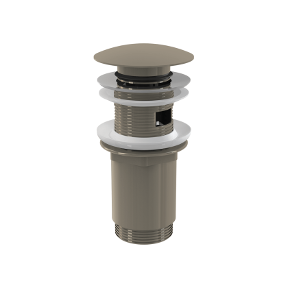 Донный клапан сифона для умывальника CLICK/CLACK 5/4", цельнометаллический с переливом и большой заглушкой, NICKEL-мат Донный клапан сифона для умывальника CLICK/CLACK 5/4", цельнометаллический с переливом и большой заглушкой, NICKEL-мат