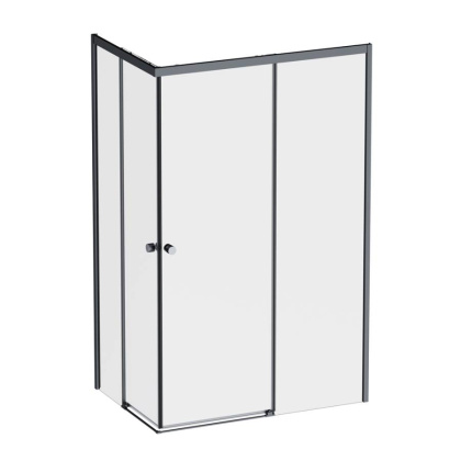 W94G-403-12080-BТ Душевое ограждение X-Joy Square Slide 120х80, Черный, прозрачное
