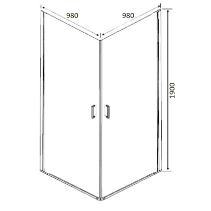 Душевой уголок Orange E04-100TB без поддона 100х100, стекло прозрачное