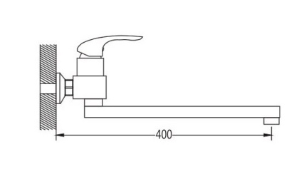 Смеситель для ванной латунь, хром S5572