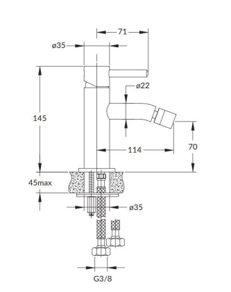 Смеситель для биде OMNIRES Y Y1220BL (черный BLH) Смеситель для биде OMNIRES Y Y1220BL (черный BLH)