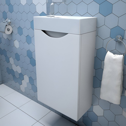 Тумба подвесная правосторонняя под умывальник Mini 400х220 1 дверная (ШхГхВ) 400х220х607