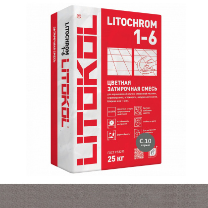Затирка цементная LITOCHROM 3-15  C.10 серый Затирка цементная LITOCHROM 3-15  C.10 серый