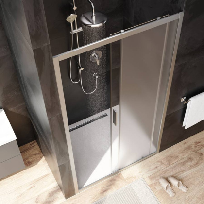 W90G-110-1-195MM Gem Solo Дверь душевая 110х195, стекло матовое, профиль матовый Хром