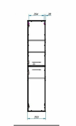 Пенал подвесной Vegas левосторонний (ШхГхВ) 350х320х1747