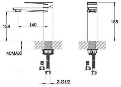 CARIN Смеситель для раковины, без донного клапана, хром CAR-LVMA-CRM