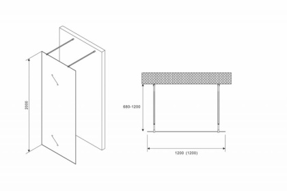 Душевая перегородка ABBER Immer Offen AG68120B8