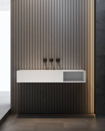 Тумба с раковиной ABBER Stein AS2640-1.2 R подвесная, белая матовая Тумба с раковиной ABBER Stein AS2640-1.2 R подвесная, белая матовая