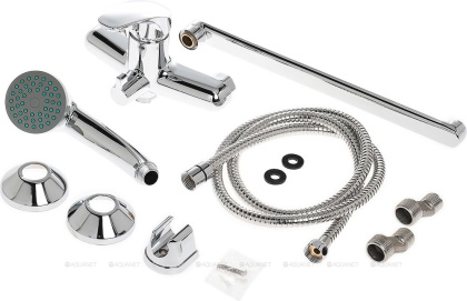 Смеситель для ванны OneLife P01-218cr с душ.набором, полимерный