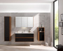 Шкаф Metropole 100 см с раковиной Infinit из искусственного камня, c 2мя ящиками,  цвет  сливовое дерево, фасад черное акриловое стекло