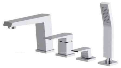 ARLIE Смеситель на борт ванны однорычажный с ручным душем, хром ARL-VIM4-CRM