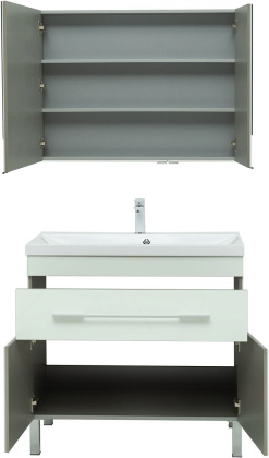 Комплект мебели для ванной Aquanet Верона 90 белый (напольный 1 ящик 2 дверцы) Комплект мебели для ванной Aquanet Верона 90 белый (напольный 1 ящик 2 дверцы)