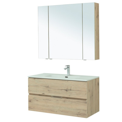 Мебель для ванной Aquanet Алвита New 100 2 ящика, дуб веллингтон белый